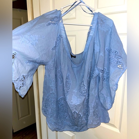 Lane Bryant Tops - Lane Bryant Off the Shoulder Embroidered Blouse Sz 26/28
